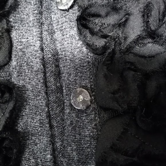 Loft Ruffled Fabric Front Cardigan Sweater‎ Size XS - Picture 5 of 6